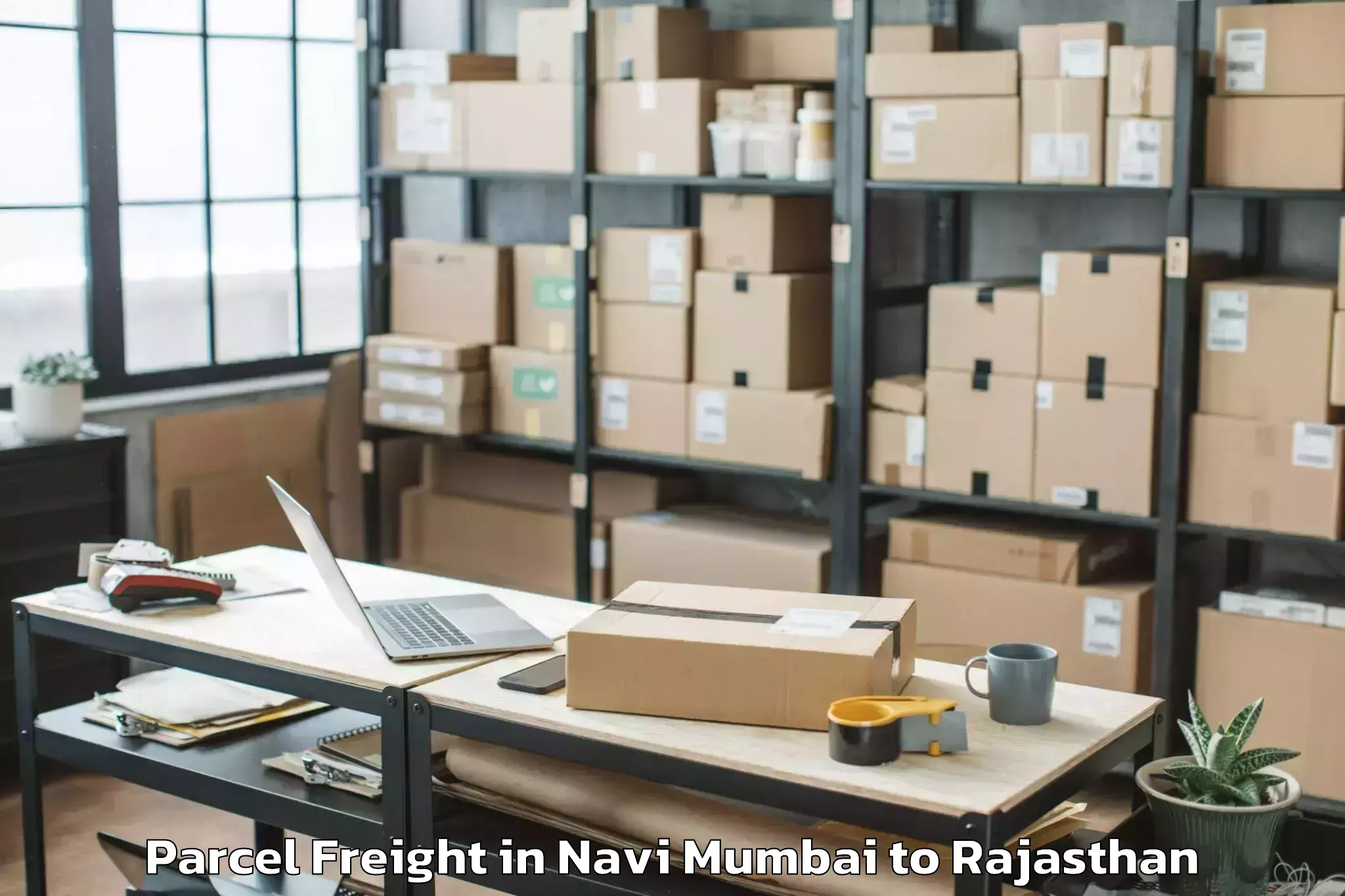 Trusted Navi Mumbai to Sangam University Bhilwara Parcel Freight